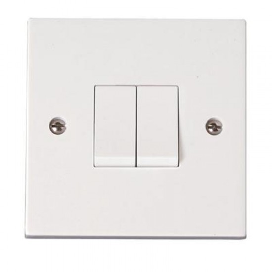 Selectric Square Edged 10 Amp Plate Switch 2G 2W Selectric Square Edged 10 Amp Plate Switch 2G 2W