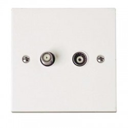 Isolated 1 Gang Satellite and Aerial Socket
