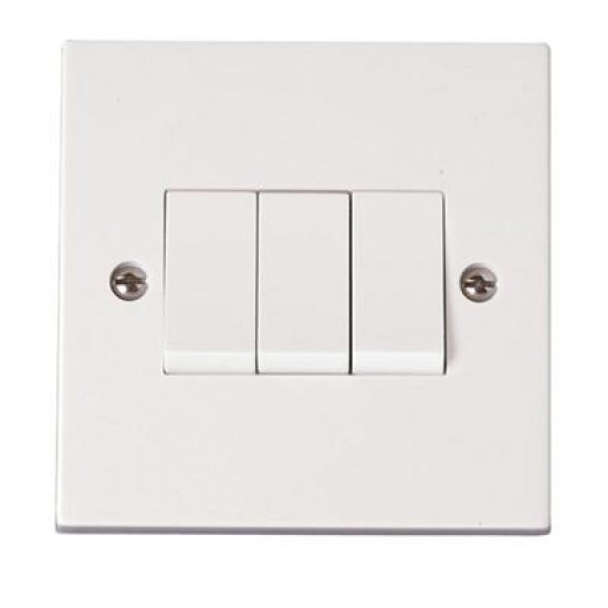 3 Gang 2 Way 10 Amp Switch Plate