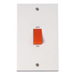 45 Amp DP Switch - 2 Gang Plate Red Rocker 45 Amp DP Switch - 2 Gang Plate Red Rocker