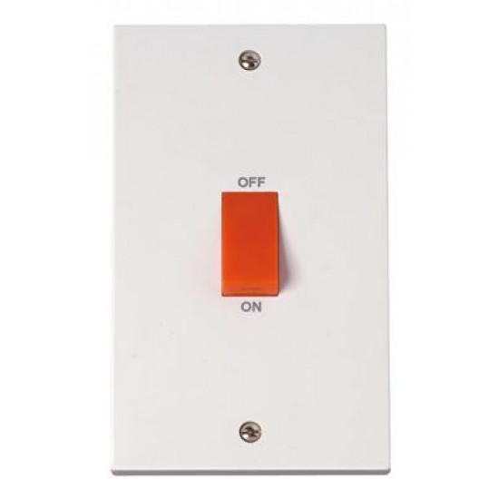 45 Amp DP Switch - 2 Gang Plate Red Rocker 45 Amp DP Switch - 2 Gang Plate Red Rocker