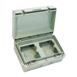 Selectric Seal IP65 Rated Heavy Duty Universal Accessory Box 2 Gang (dual) Unpopulated
