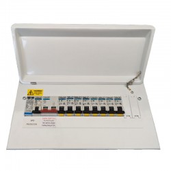 NIGLON M3CU14SP 10 Way Isolator Controlled (SPD inc.) Consumer Unit. C/w 8 x Rcbo's