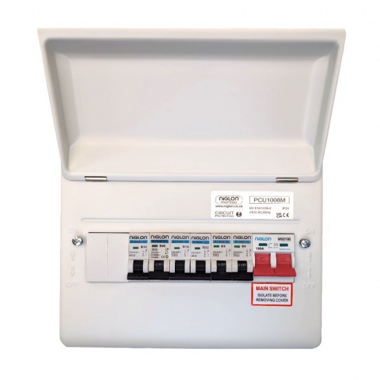 Niglon Protego 10 Module 8 Way CON/UNIT 100A ISO + 6 x Mcb Niglon Protego 10 Module 8 Way CON/UNIT 100A ISO + 6 x Mcb