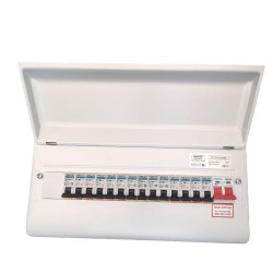 Niglon Protego 18 Module 16 Way 100A Isolator Metal Consumer Unit 100A ISO + 14 x Rcbo's