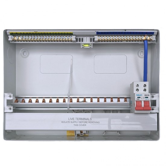 Niglon Protego 18 Module 16 Way 100A Isolator Metal Consumer Unit Niglon Protego 18 Module 16 Way 100A Isolator Metal Consumer Unit