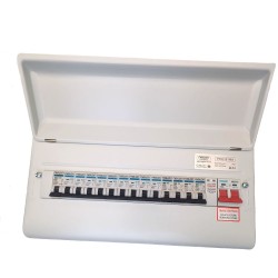 Niglon Protego 18 Module 16 Way 100A Isolator Metal Consumer Unit C/w Surge protection + 14 x Mcb's