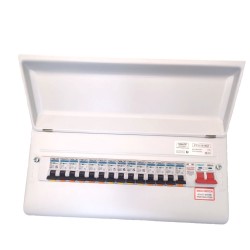 Niglon Protego 18 Module 16 Way 100A Isolator Metal Consumer Unit C/w Surge protection + 14 x Rcbo's