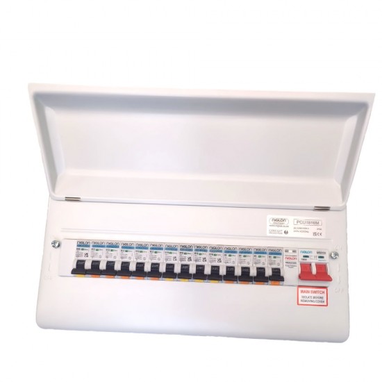 Niglon Protego 18 Module 16 Way 100A Isolator Metal Consumer Unit C/w Surge protection + 14 x Rcbo's Niglon Protego 18 Module 16 Way 100A Isolator Metal Consumer Unit C/w Surge protection + 14 x Rcbo's