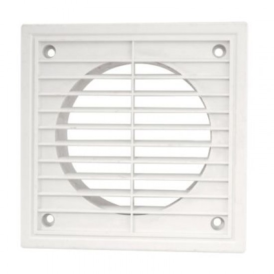 4" WHITE FIXED EXTERNAL WALL GRILLE