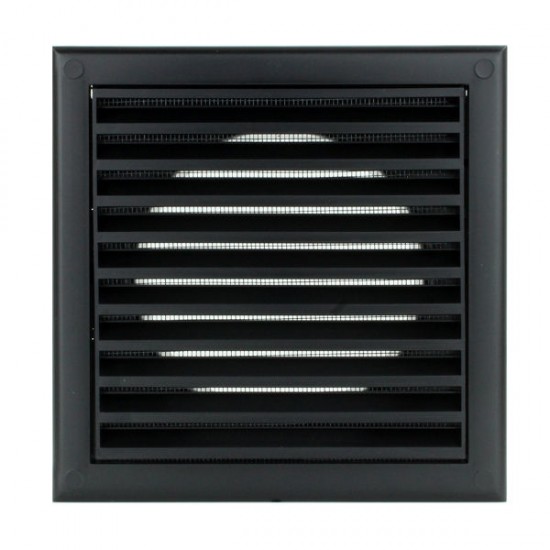 4" BLACK FIXED EXTERNAL WALL GRILLE c/w flyscreen 4" BLACK FIXED EXTERNAL WALL GRILLE c/w flyscreen