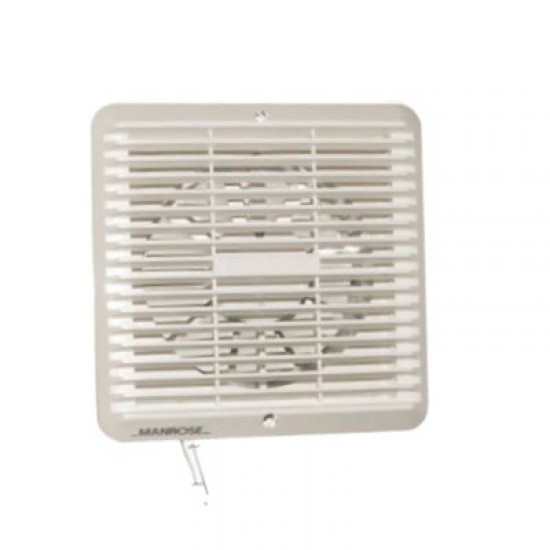 MANROSE 6" PULLCORD WINDOW FAN + INTERNAL SHUTTER MANROSE 6" PULLCORD WINDOW FAN + INTERNAL SHUTTER